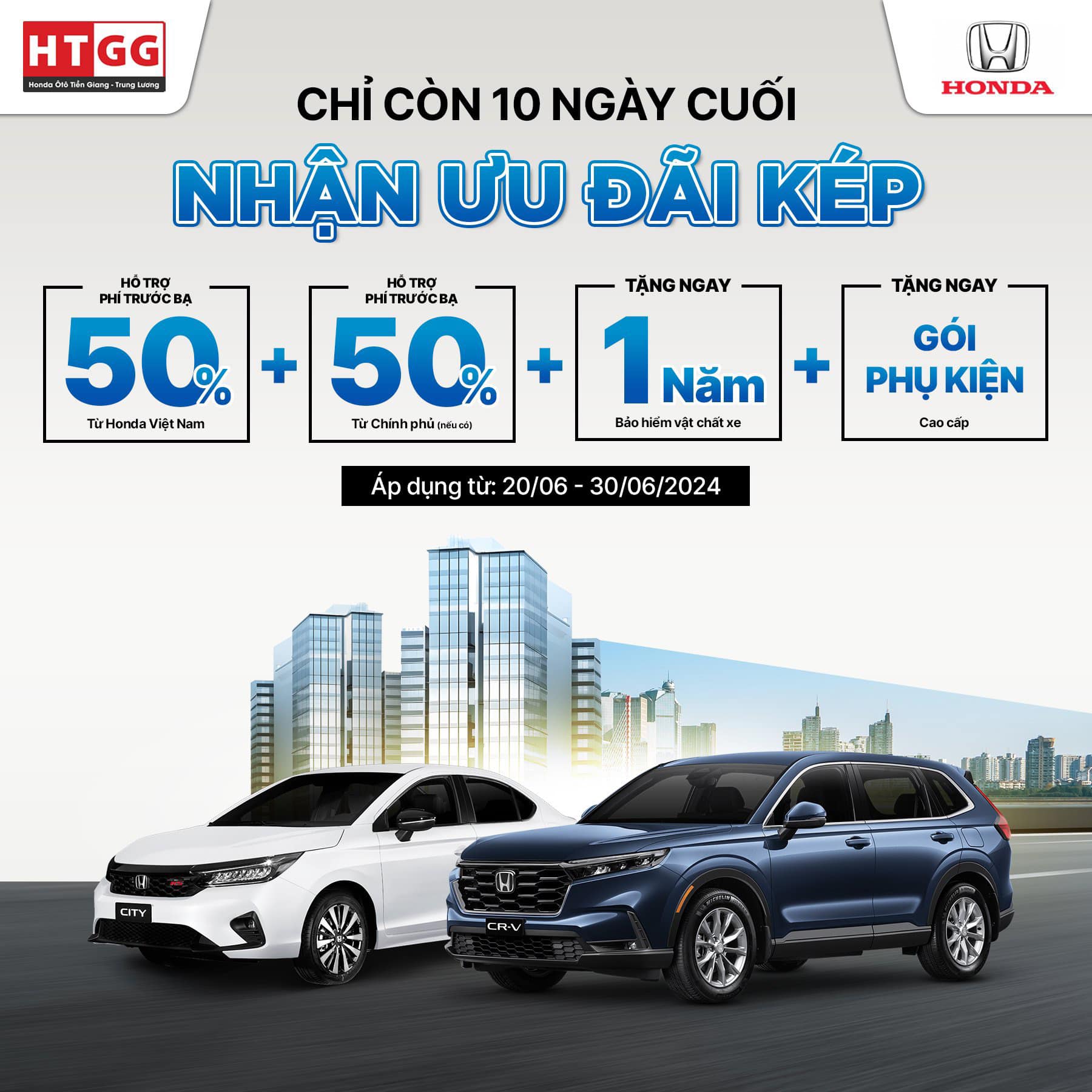 Cơ hội nhận ưu đãi kép 100% thuế trước bạ xe Honda